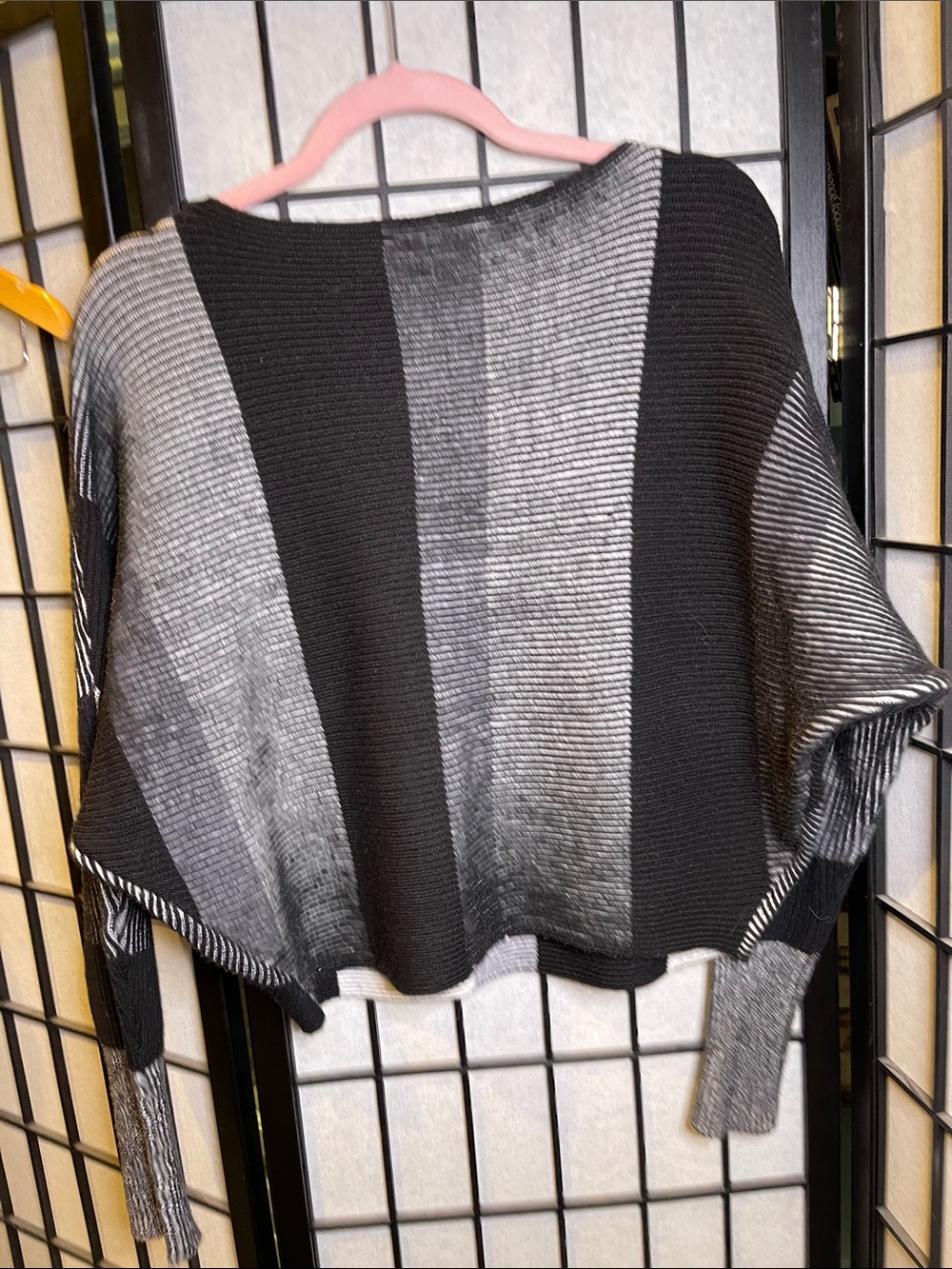 PHILOSOPHY Black & White Striped Smooth Crewneck Sweater